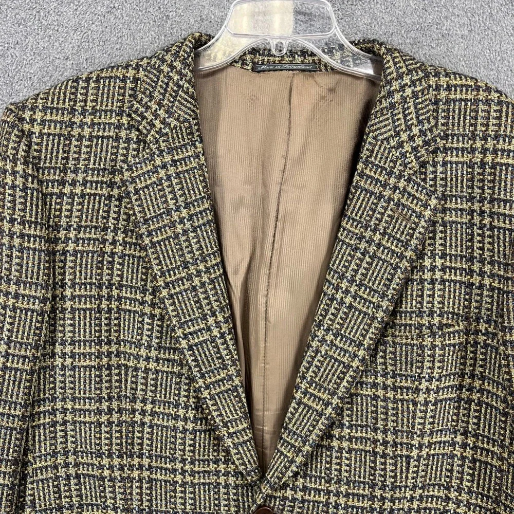 Ermenegildo‎ Zegna Soft Wool Blend Plaid Blazer Sport Coat Mens Size 54